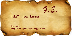 Fürjes Emma névjegykártya
