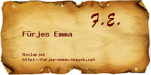 Fürjes Emma névjegykártya
