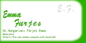 emma furjes business card